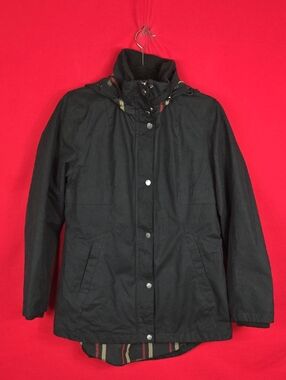 PENDLETON Womens Hooded Rain Jacket Black Size Small